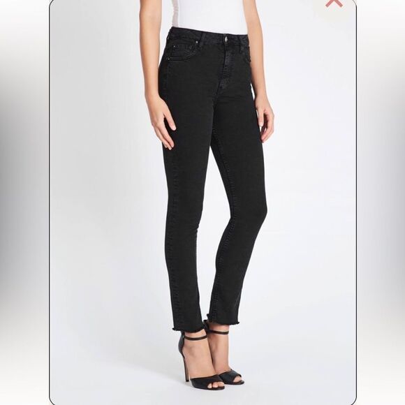 IRO Jeans THILA Designer High Waist Skinny Stretch Denim Raw hem Black Size 25 - Picture 4 of 15